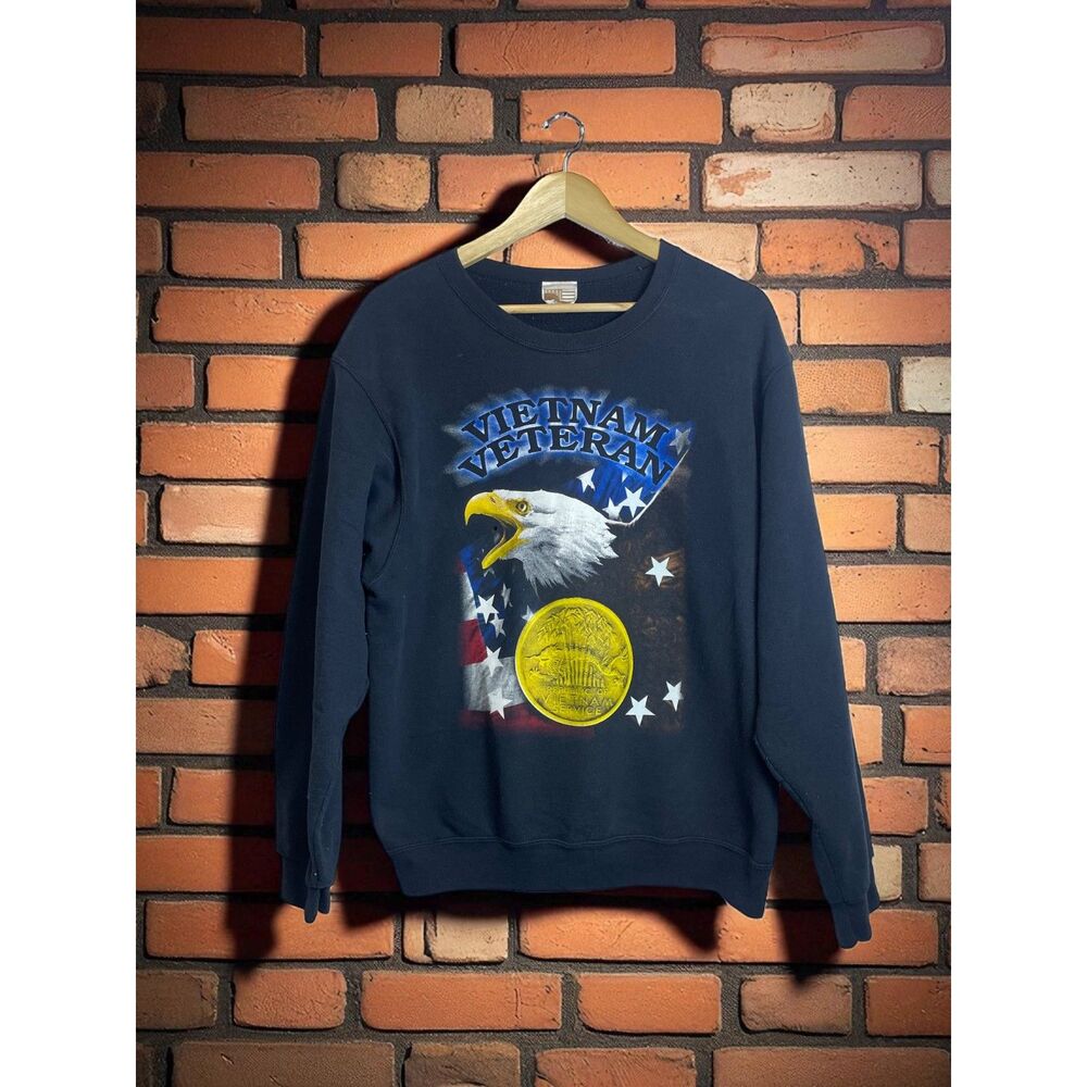 Vietnam Veteran Crewneck Vintage Eagle Print - Size M